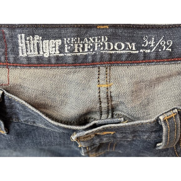 TOMMY HILFIGER Vintage Size 34/32 FREEDOM Premium Denim Jeans Relaxed Fit - Picture 3 of 5